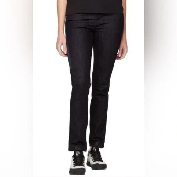 Black Diamond Womens Mission Wool Denim Pants Regular Fit Blue Outdoor Climbing - Picture 1 of 12